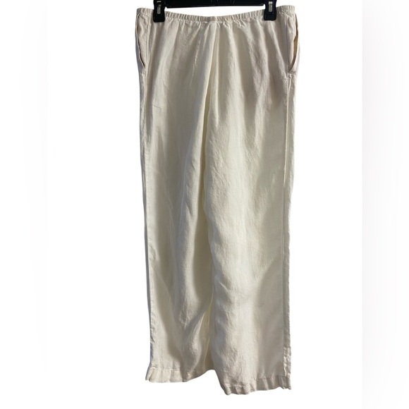 J Jill love linen white linen slip on pants wide leg with pockets Large - Picture 2 of 7
